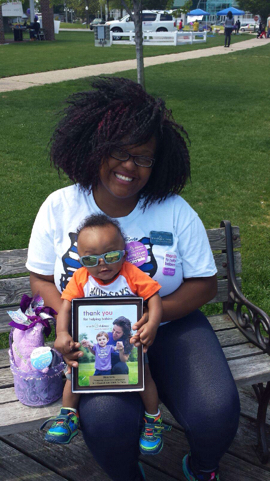Areba Garris and her son Micah served as an ambassador family at the 2015 Elizabeth City March for Babies.