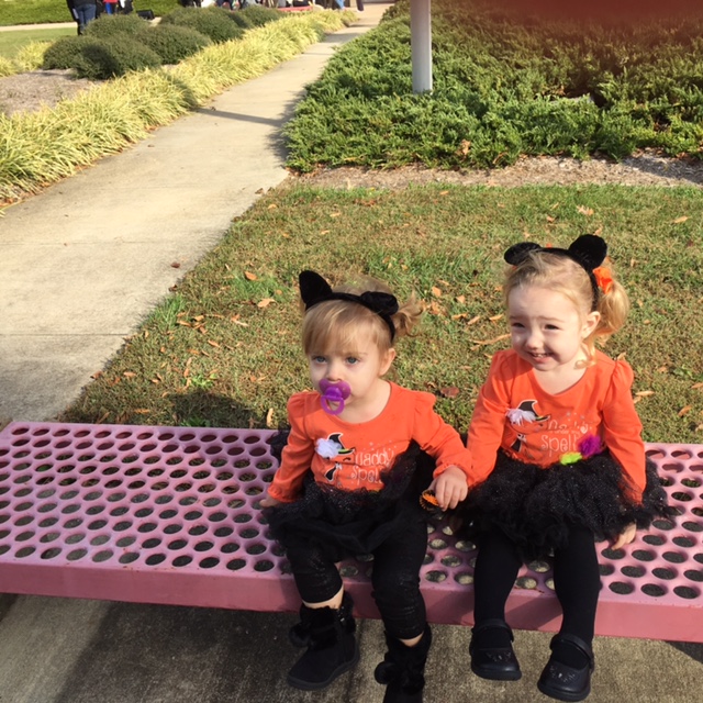 Elsi and Emma take a moment to rest and smile for the camera during the Chesapeake March for Babies.